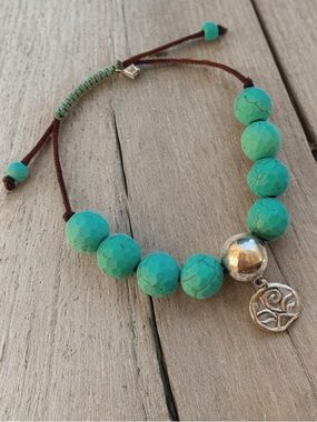 Silpada “Best Trend” Turquoise Beaded Bracelet  Adjustable up to 10” inches B281